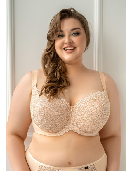 KrisLine Reggiseno in pizzo con ferretto con coppe differenziate
