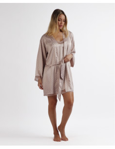 Admas Vestaglia manica lunga fantasia pois raso e pizzo art. 61226