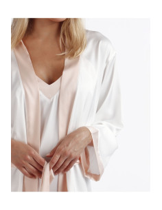 Admas Vestaglia manica lunga raso e bordo cipria art. 67107