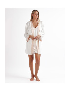 Admas Vestaglia manica lunga raso e bordo cipria art. 67107 2